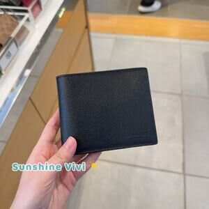 NWT COACH Men 3-In-1 Wallet Black Bi-fold Wallet CR899 Crossgrain leather